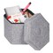 Decorative Grey Foldable Hexagon Ottoman for Living Room, Bedroom, Dining, Playroom or Office